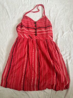 Roxy Red Striped Halter Sundress